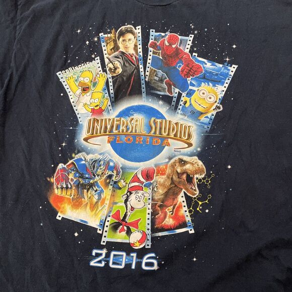 Universal Studios 2016 Graphic Tee Size XXL Jurassic park, Simpsons, Minions - Picture 7 of 9